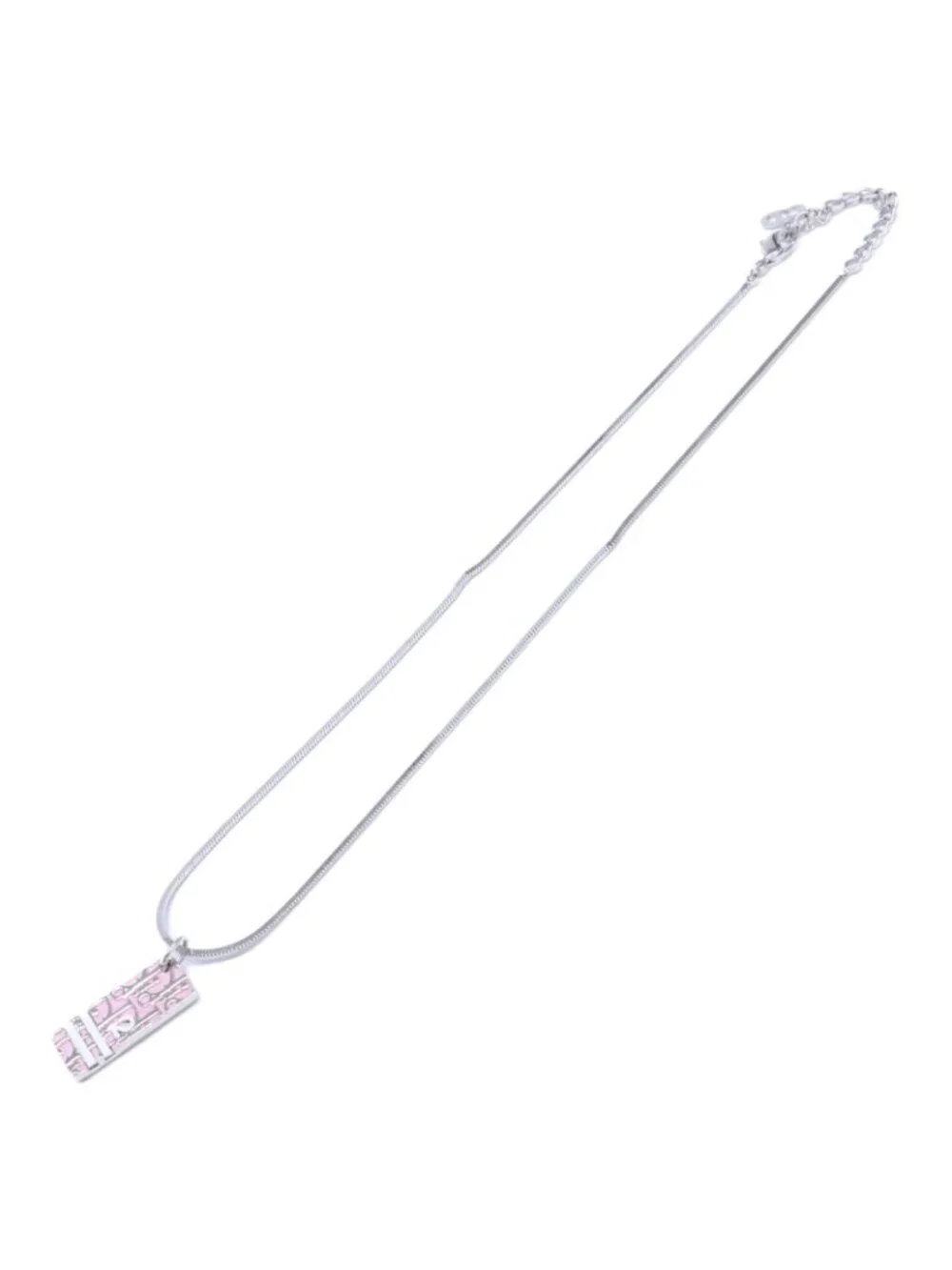 Dior Trotter Plate Necklace Pink